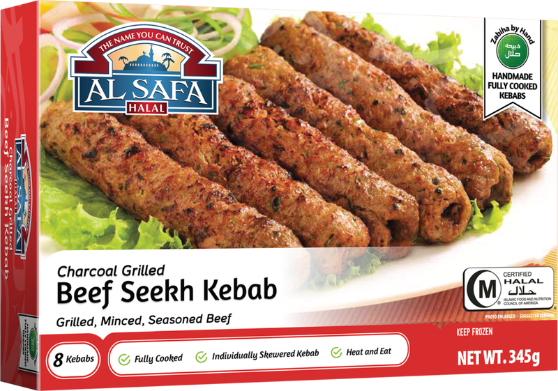 Charcoal Grilled Beef Seekh Kebab - Fully Cooked