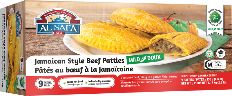 Mild Jamaican Style Beef Patties - Fully Cooked (Family Pack)