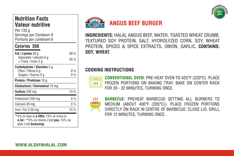 Angus Beef Burger | shop-al-safa-foods